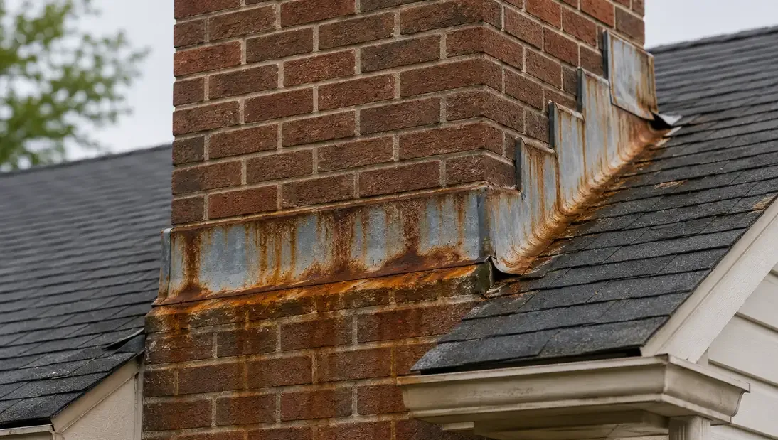 Damaged flashing