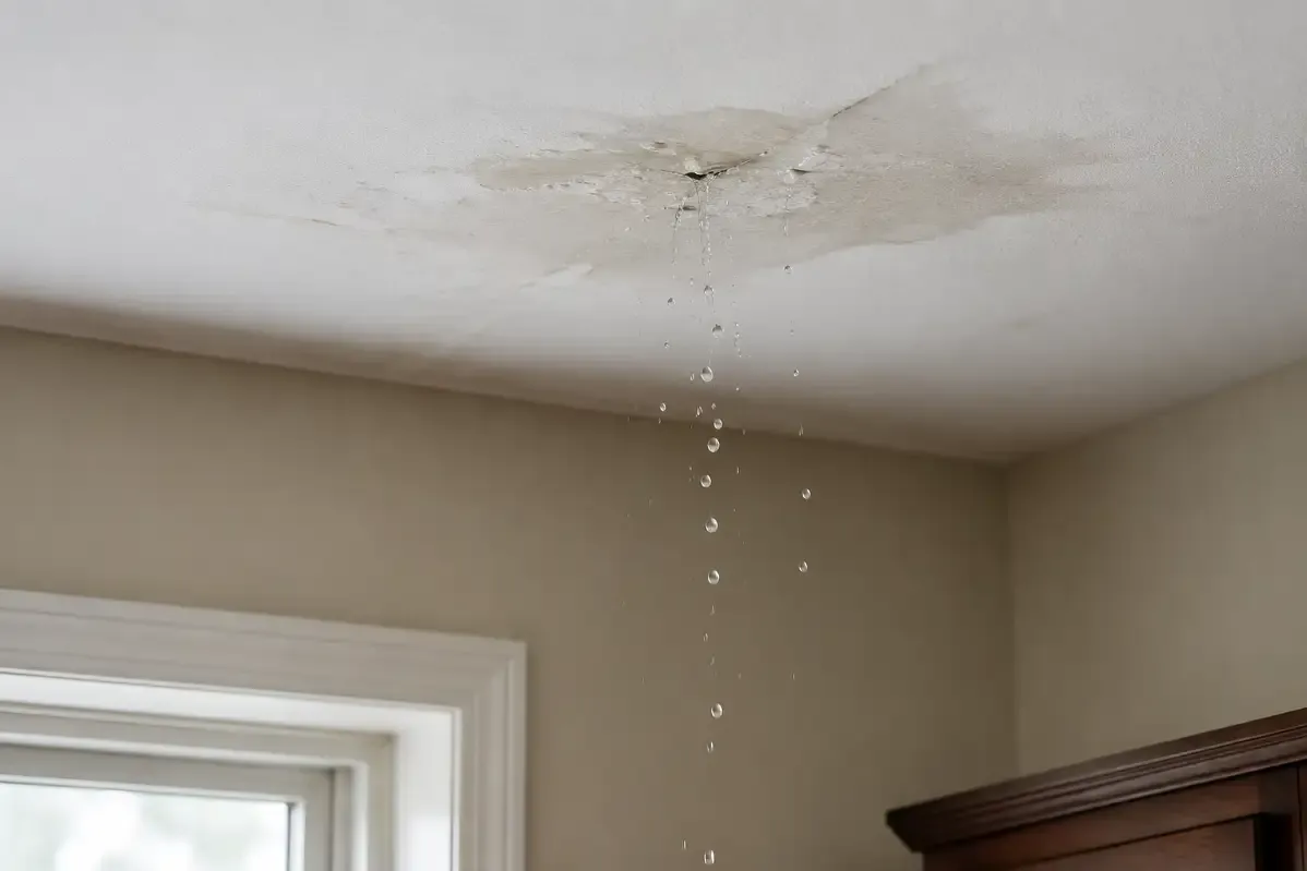 Roof leaks or water stains