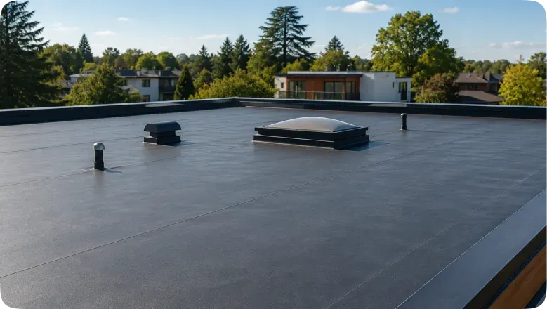 Flat roof waterproofing membrane installation