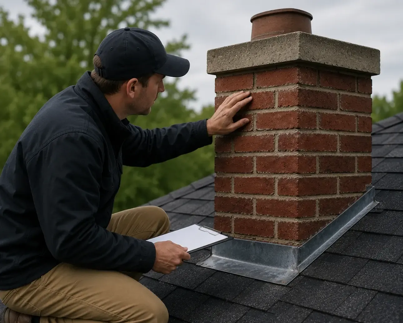 Thermal imaging inspection of chimney for hidden leaks