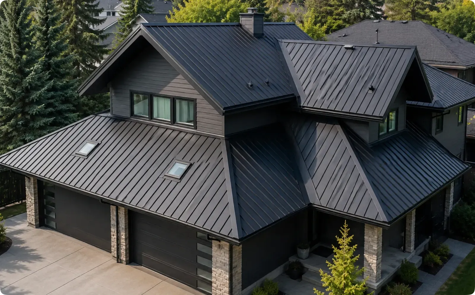 Metal roof installation in North Vancouver