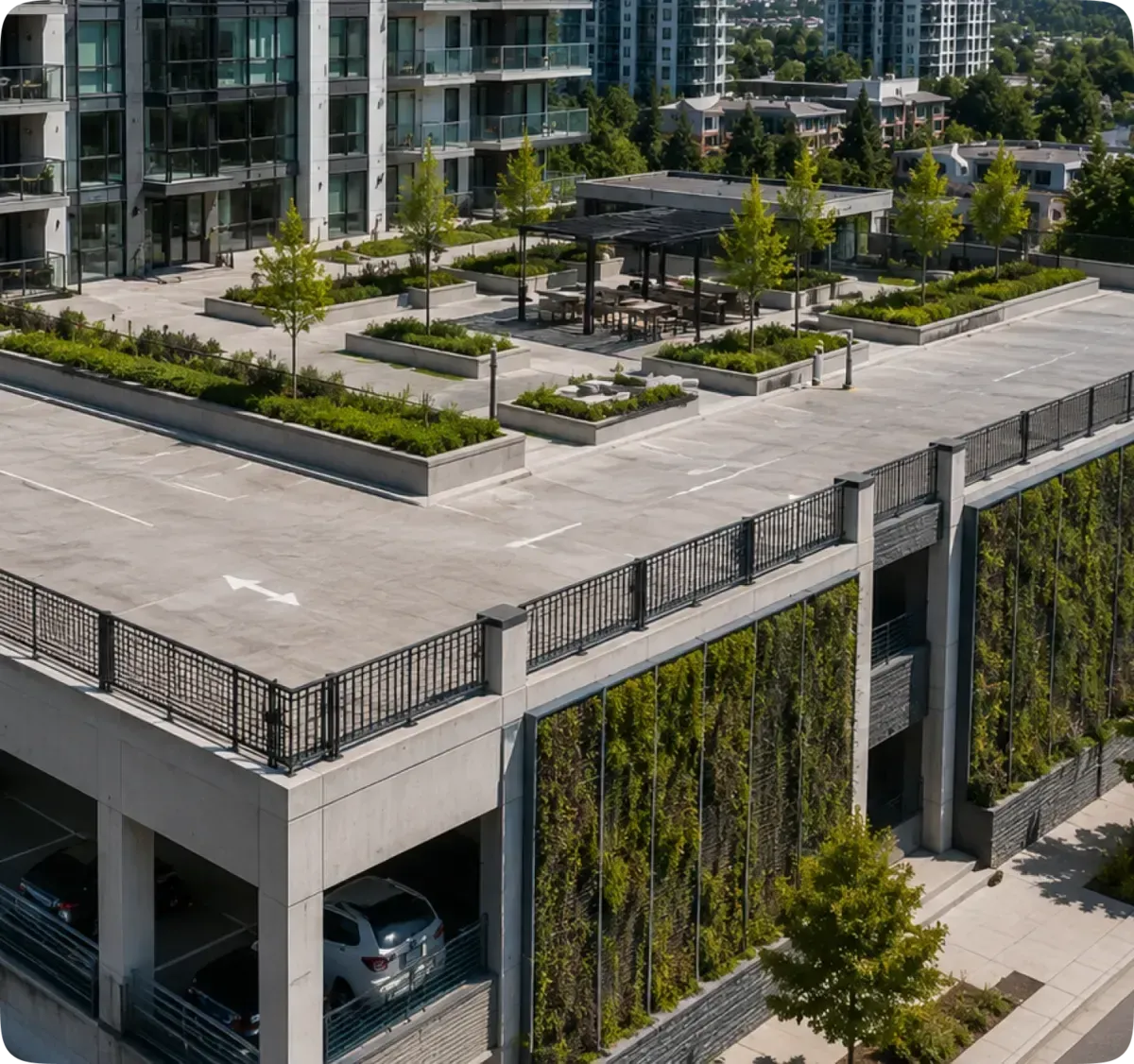 Parkade and podium deck waterproofing