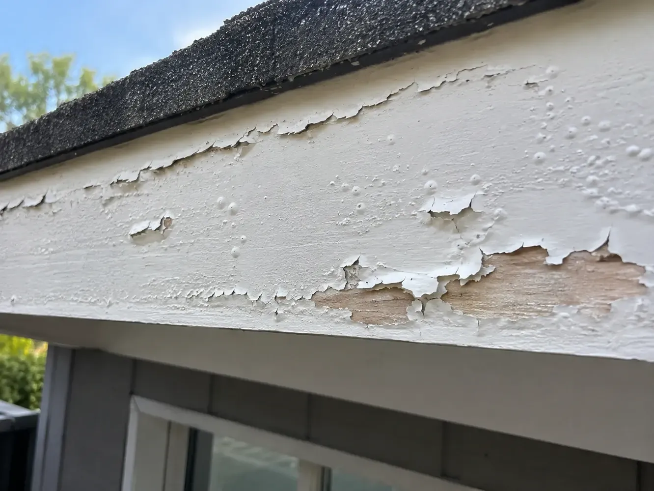 Peeling paint or bubbling on fascia