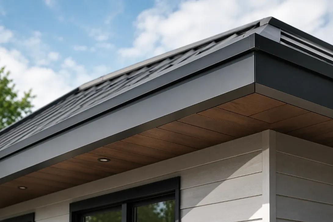 Steel fascia and soffit material