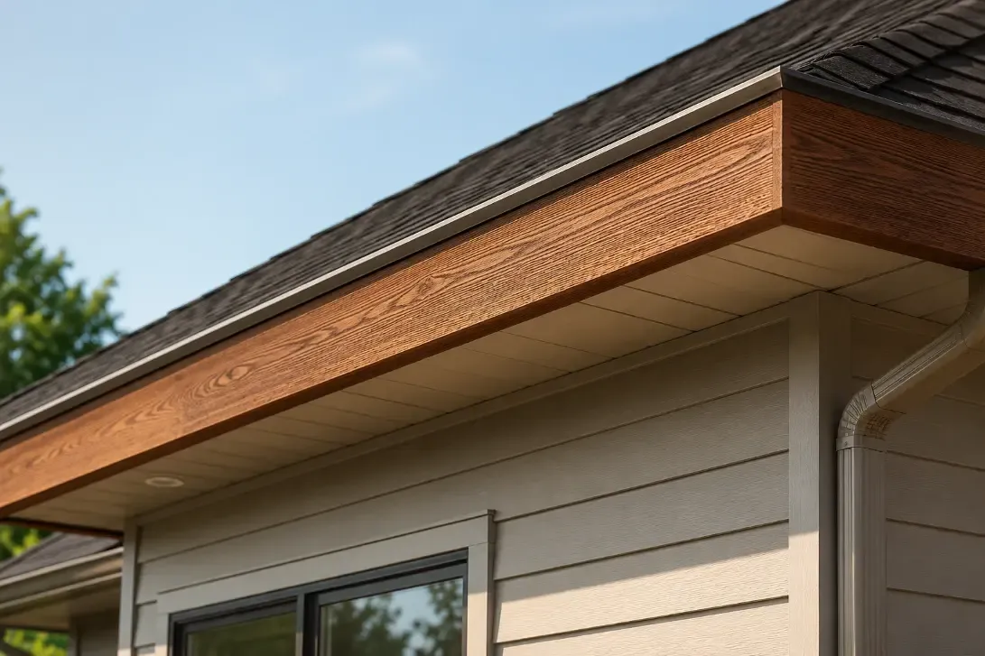 Wood fascia and soffit material