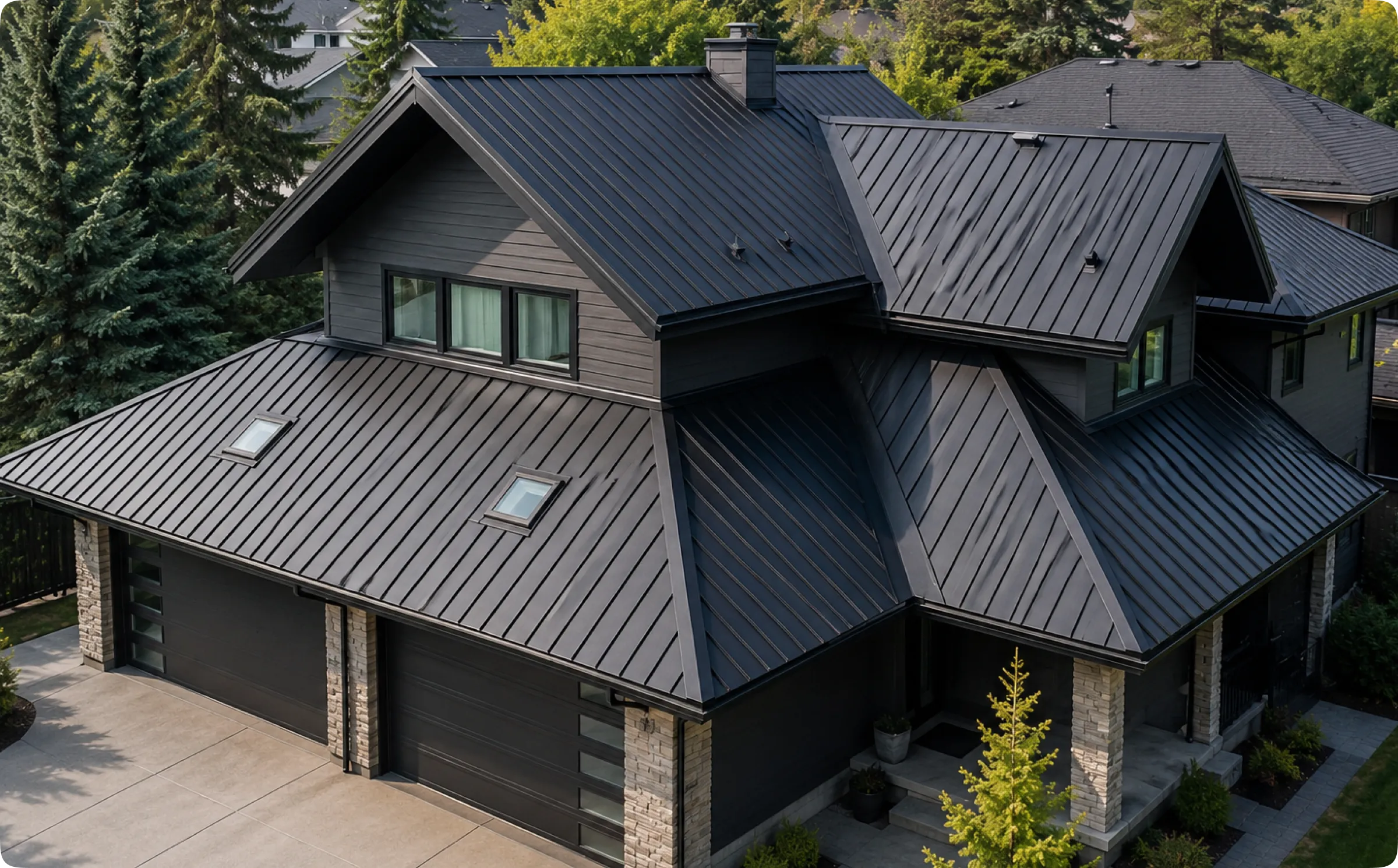 Metal roof installation in North Vancouver