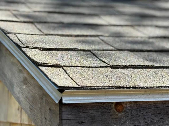 Metal drip edge installation on roof edge